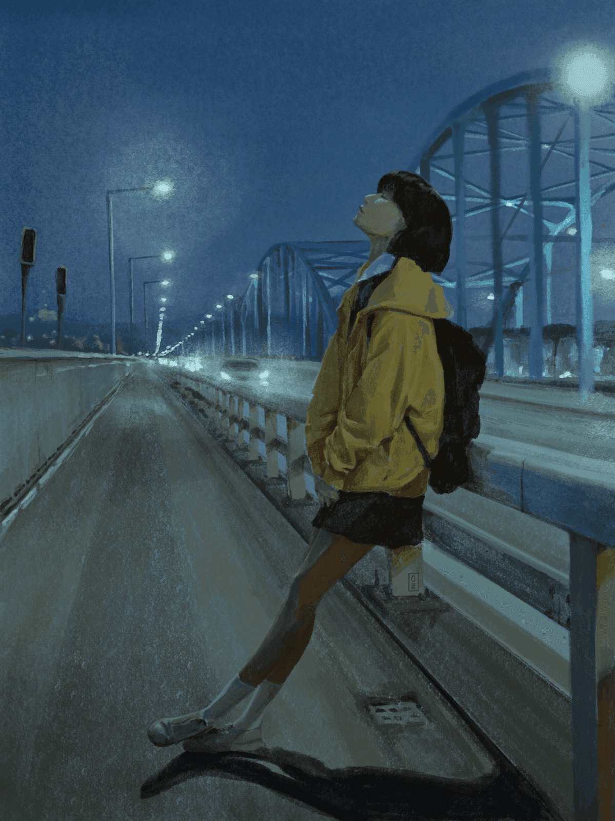 by the bridge